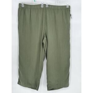 Old Navy High-Waisted Crinkle Gauze Super Wide-Leg Pants Size‎ 4X Olive Green